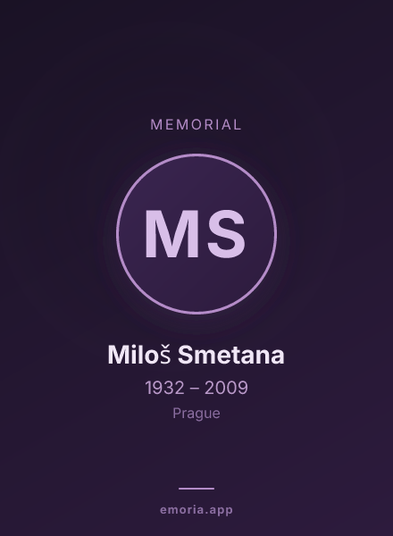 Memorial portrait of Miloš Smetana