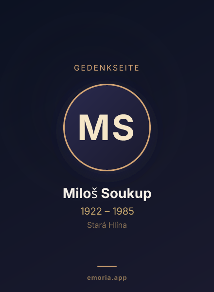 Gedenkportrait von Miloš Soukup