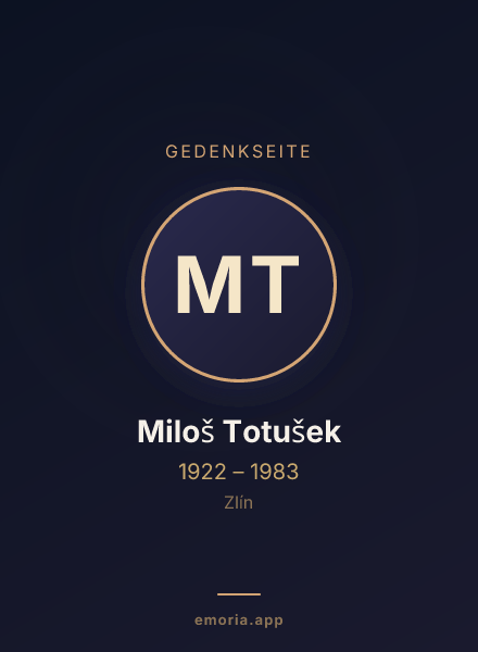 Gedenkportrait von Miloš Totušek