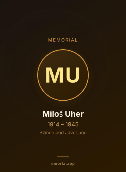 Memorial portrait of Miloš Uher