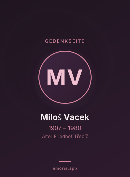 Gedenkportrait von Miloš Vacek