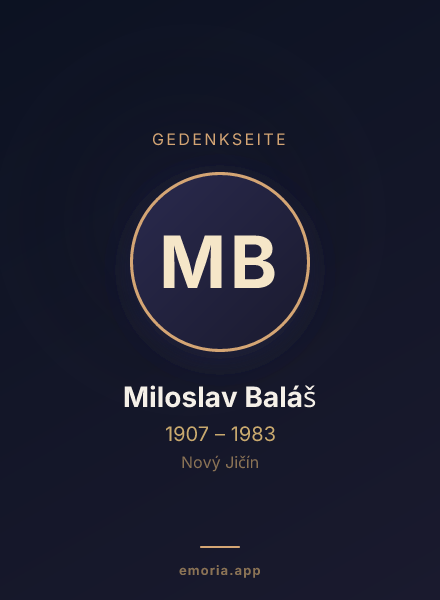 Gedenkportrait von Miloslav Baláš