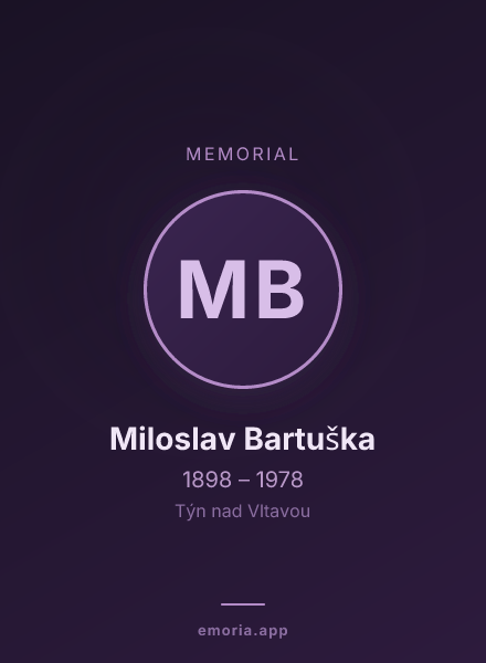 Memorial portrait of Miloslav Bartuška