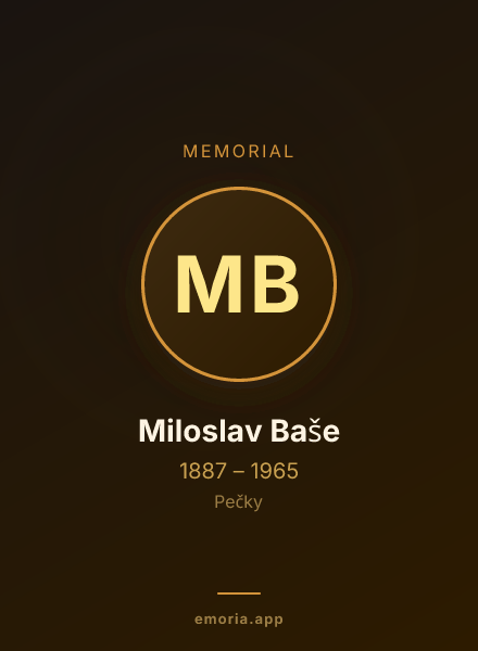 Memorial portrait of Miloslav Baše