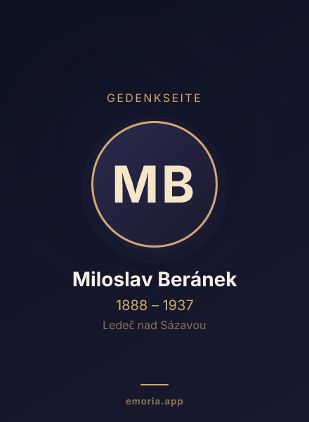 Gedenkportrait von Miloslav Beránek
