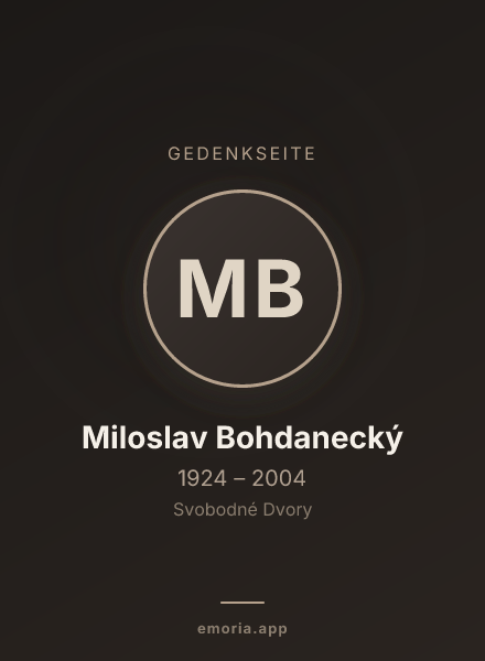 Gedenkportrait von Miloslav Bohdanecký