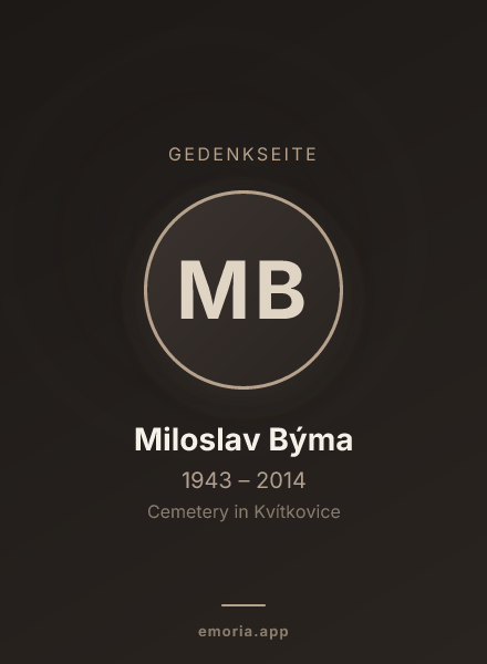 Gedenkportrait von Miloslav Býma