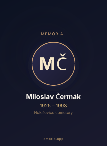 Memorial portrait of Miloslav Čermák