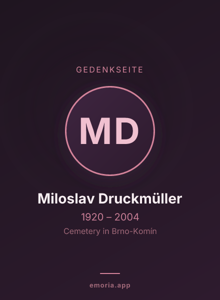Gedenkportrait von Miloslav Druckmüller