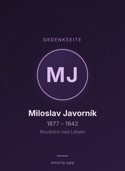 Gedenkportrait von Miloslav Javorník