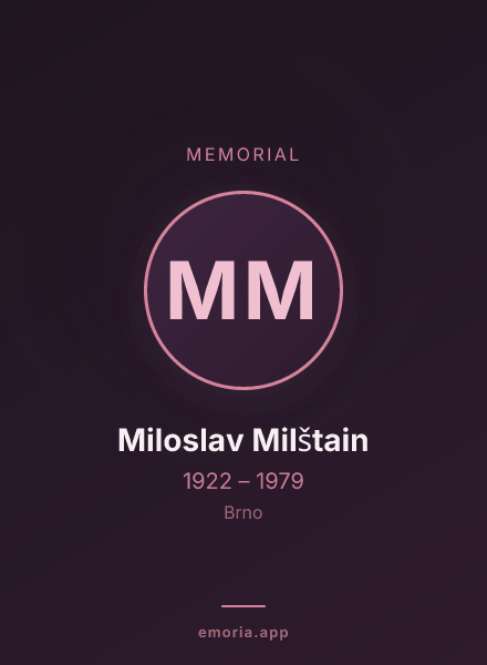 Memorial portrait of Miloslav Milštain