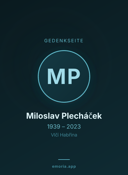 Gedenkportrait von Miloslav Plecháček