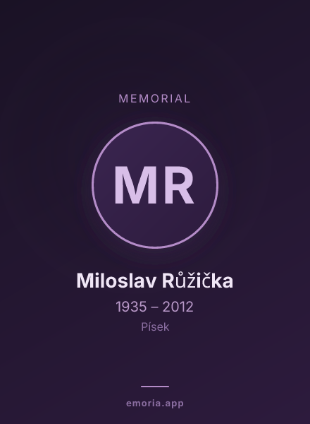 Memorial portrait of Miloslav Růžička