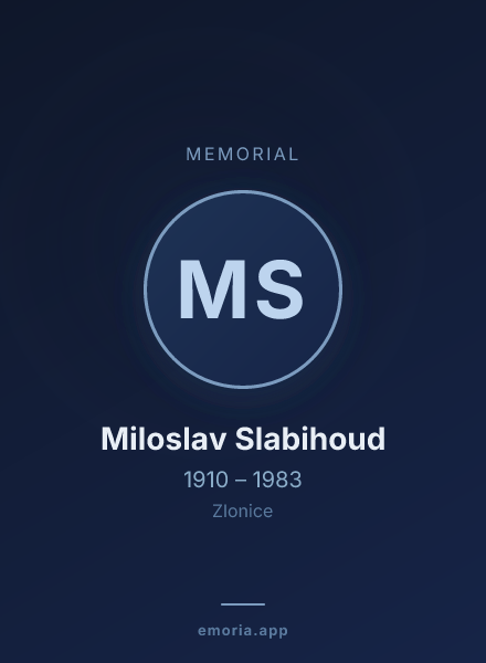 Memorial portrait of Miloslav Slabihoud