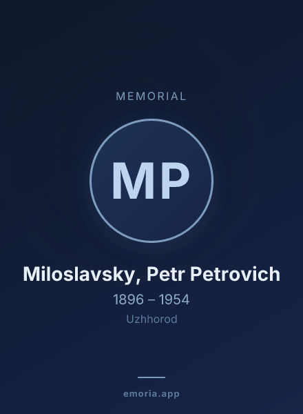 Memorial portrait of Miloslavsky, Petr Petrovich