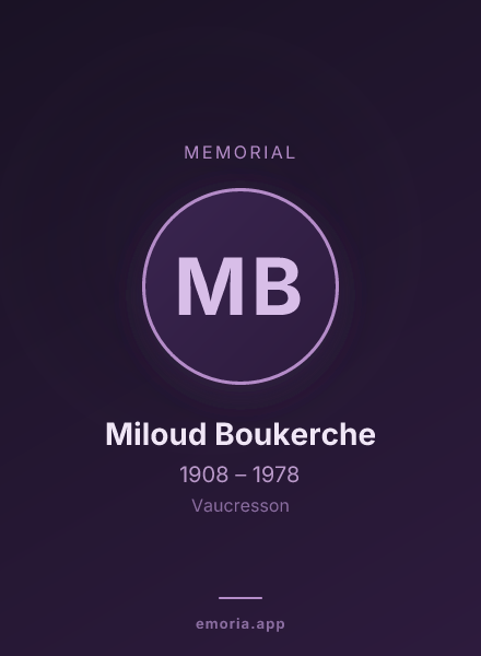 Memorial portrait of Miloud Boukerche