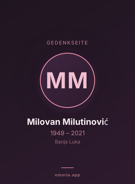 Gedenkportrait von Milovan Milutinović