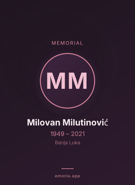 Memorial portrait of Milovan Milutinović
