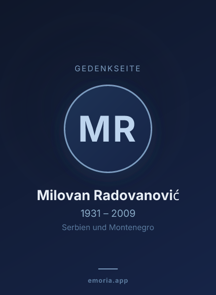 Gedenkportrait von Milovan Radovanović