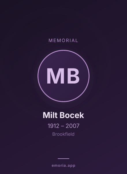 Memorial portrait of Milt Bocek