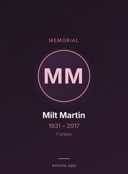 Memorial portrait of Milt Martin
