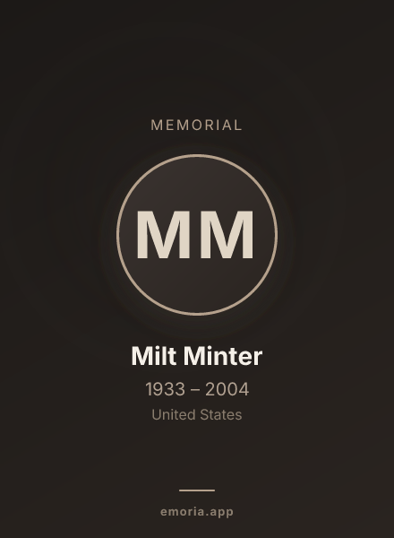 Memorial portrait of Milt Minter