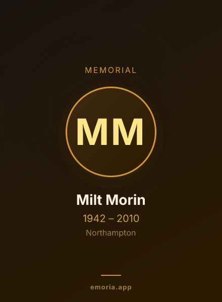 Memorial portrait of Milt Morin