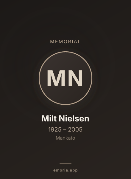 Memorial portrait of Milt Nielsen