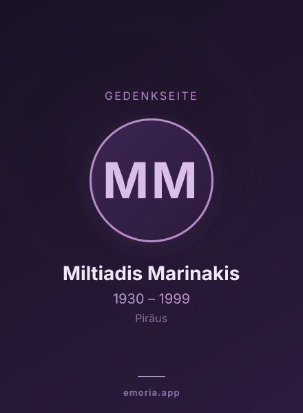 Gedenkportrait von Miltiadis Marinakis