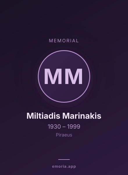 Memorial portrait of Miltiadis Marinakis