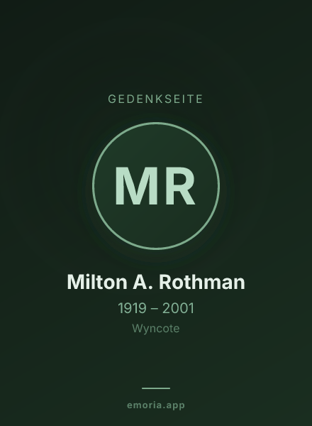 Gedenkportrait von Milton A. Rothman
