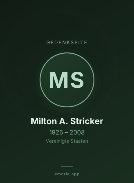 Gedenkportrait von Milton A. Stricker