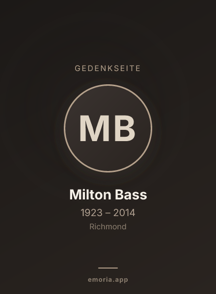 Gedenkportrait von Milton Bass