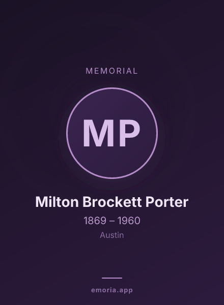Memorial portrait of Milton Brockett Porter