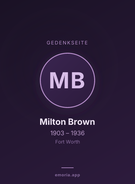 Gedenkportrait von Milton Brown
