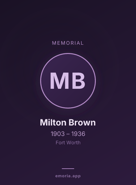 Memorial portrait of Milton Brown