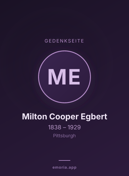 Gedenkportrait von Milton Cooper Egbert