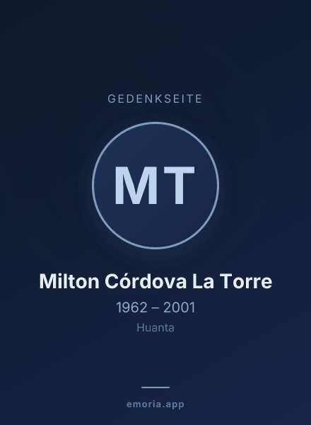 Gedenkportrait von Milton Córdova La Torre