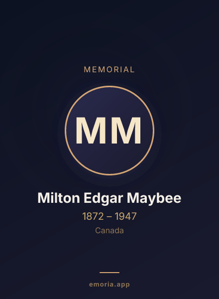 Memorial portrait of Milton Edgar Maybee