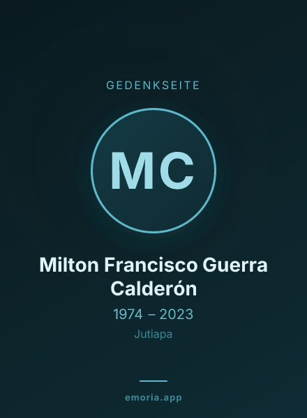 Gedenkportrait von Milton Francisco Guerra Calderón