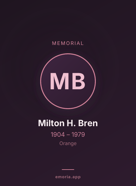 Memorial portrait of Milton H. Bren