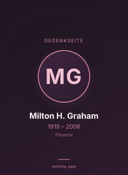 Gedenkportrait von Milton H. Graham