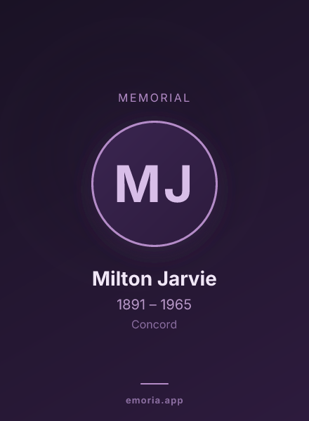Memorial portrait of Milton Jarvie