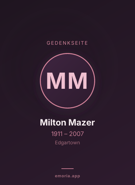 Gedenkportrait von Milton Mazer