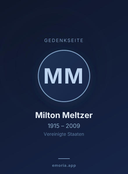 Gedenkportrait von Milton Meltzer