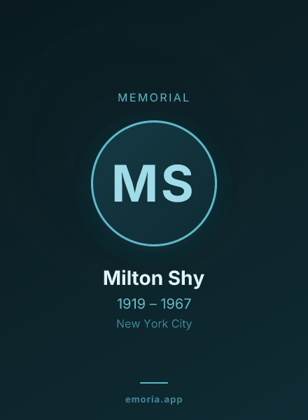 Memorial portrait of Milton Shy