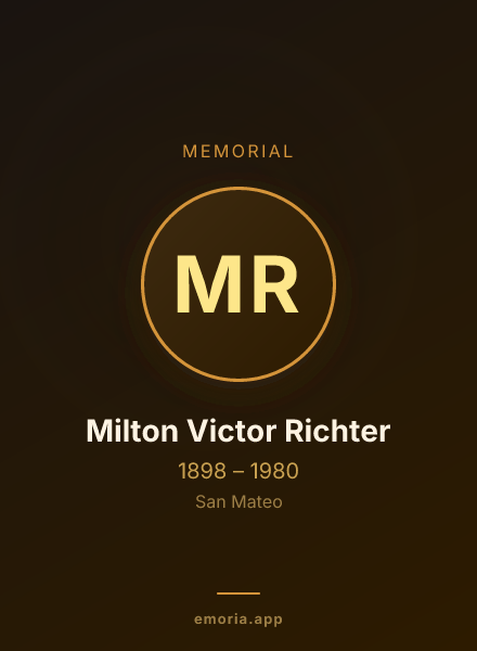Memorial portrait of Milton Victor Richter