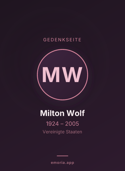 Gedenkportrait von Milton Wolf