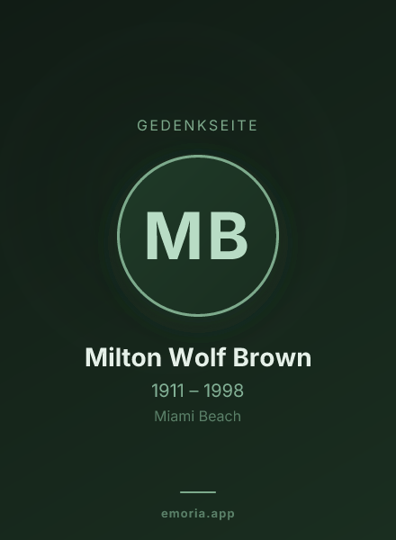 Gedenkportrait von Milton Wolf Brown