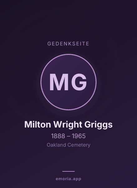 Gedenkportrait von Milton Wright Griggs